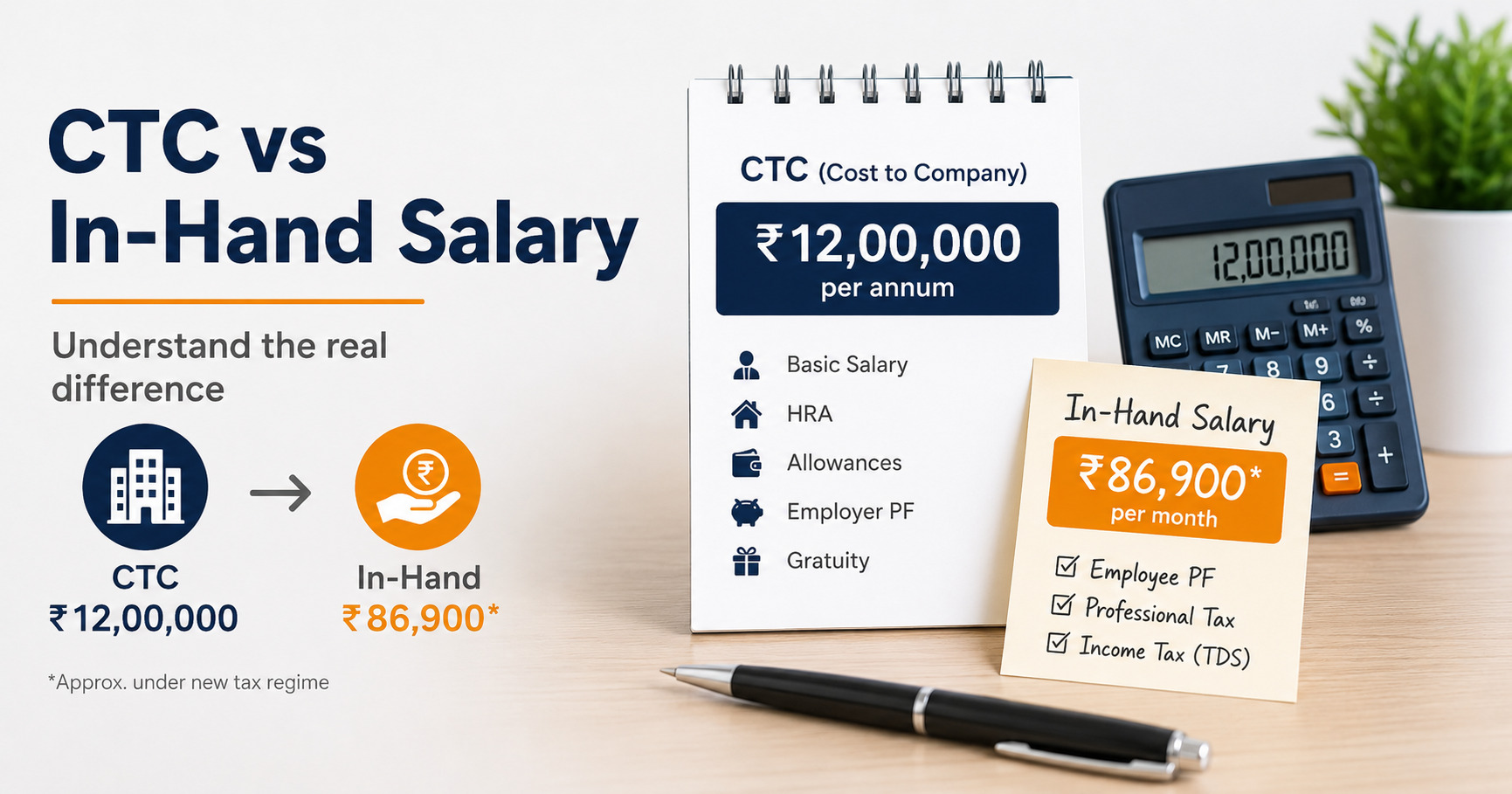 CTC vs In-Hand Salary — What's the Difference? (2026 Guide)